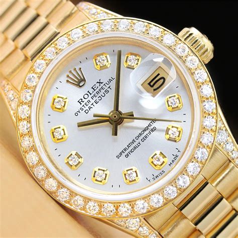 diamond bezel for ladies rolex|women's Rolex with diamond bezel.